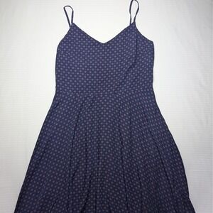 Gap Navy Smocked Midi Dress Cami Tie Strap Flowy Boho Minimalist
